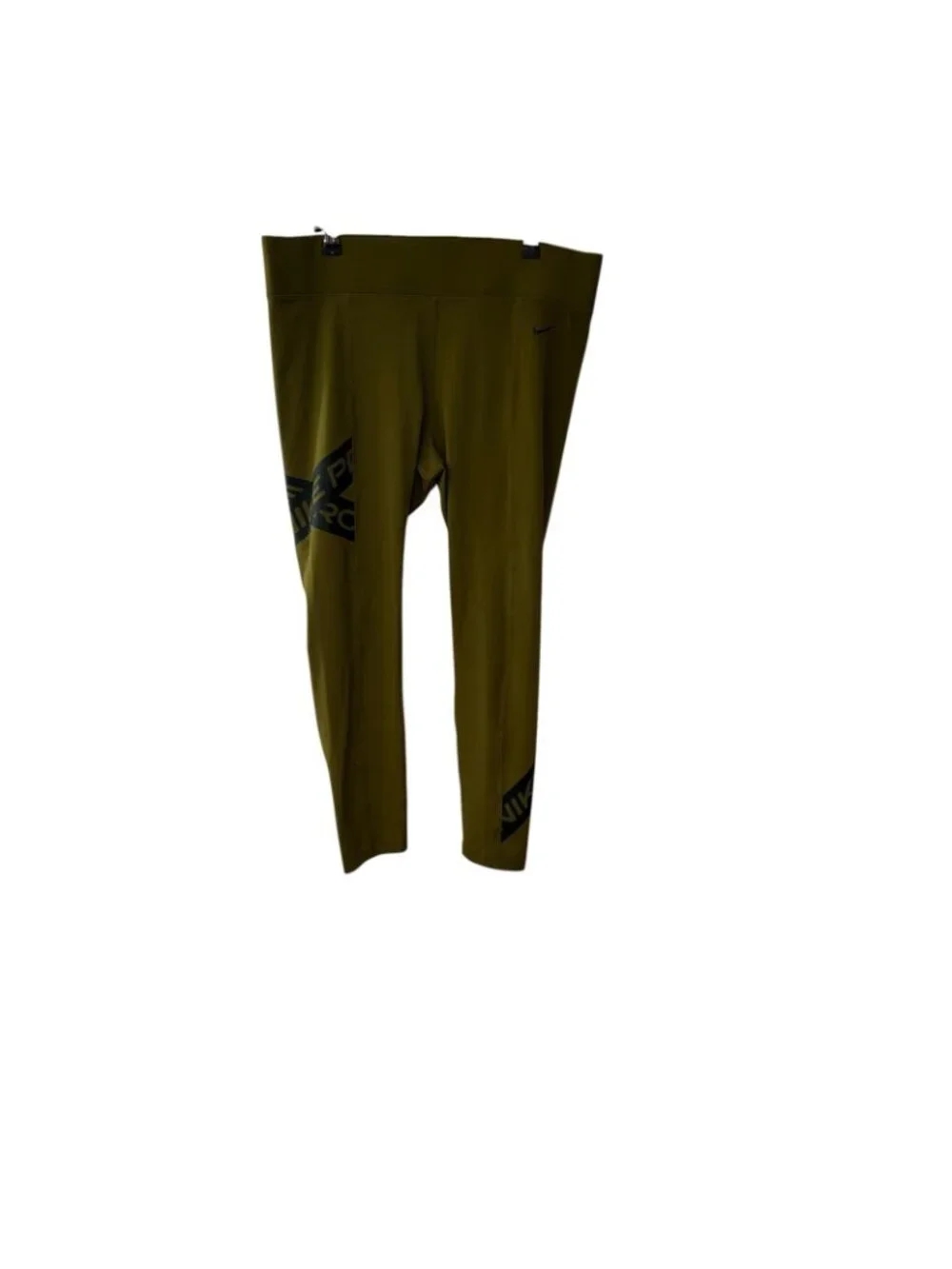 Nike Pro Leggings Tight Fit 7/8 Length Olive Flak/BlackWomen’s Size XL Gym Yoga